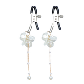 Sensual Adjustable Shell Nipple Clamps with Tassel Chain – Delicate & Pain-Free Design for Beginners